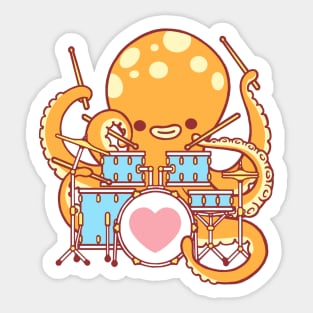 Octopus Drummer Sticker